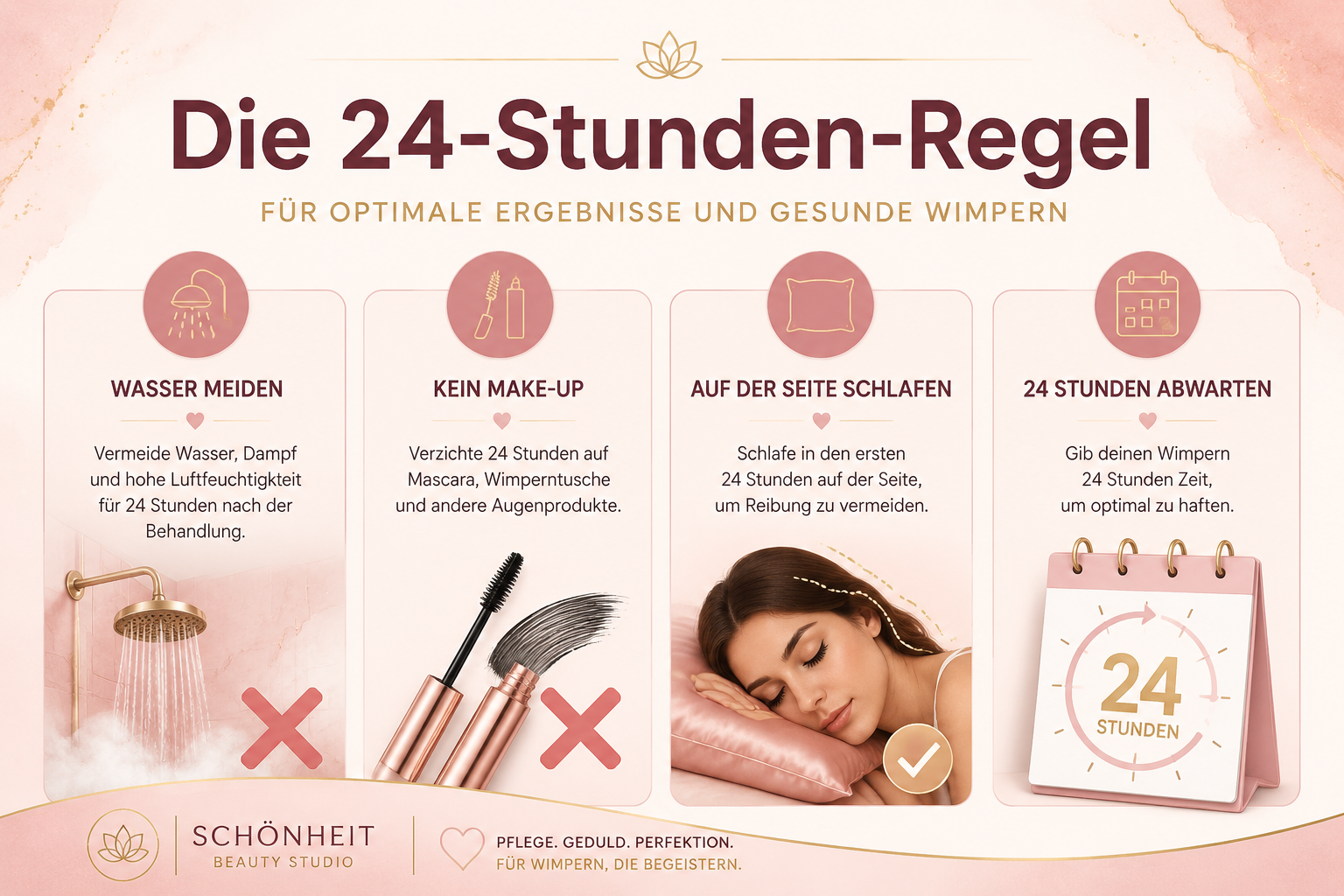 Wimpernverlängerung erste Nacht: Schlafen auf dem Bauch