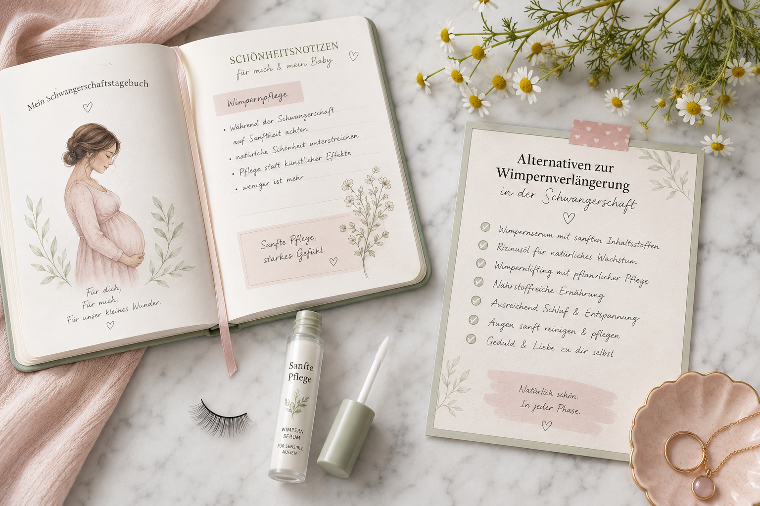 Wimpernverlängerung vs. natürliche Wimpern in der Schwangerschaft