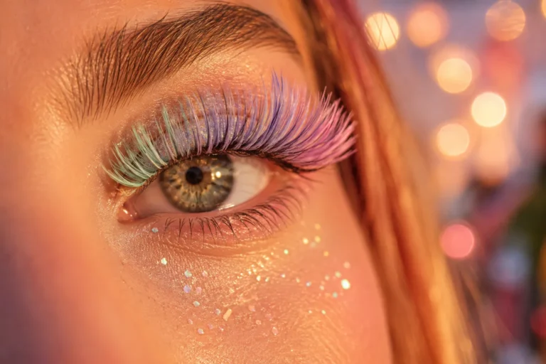 Farbige und Pastell-Lash-Extensions für auffällige Sommer- und Festival-Looks