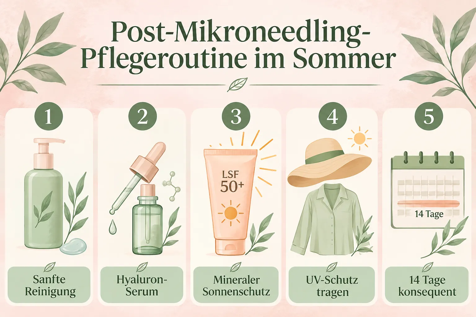 Hautpflege nach Microneedling im Sommer: Schritt für Schritt