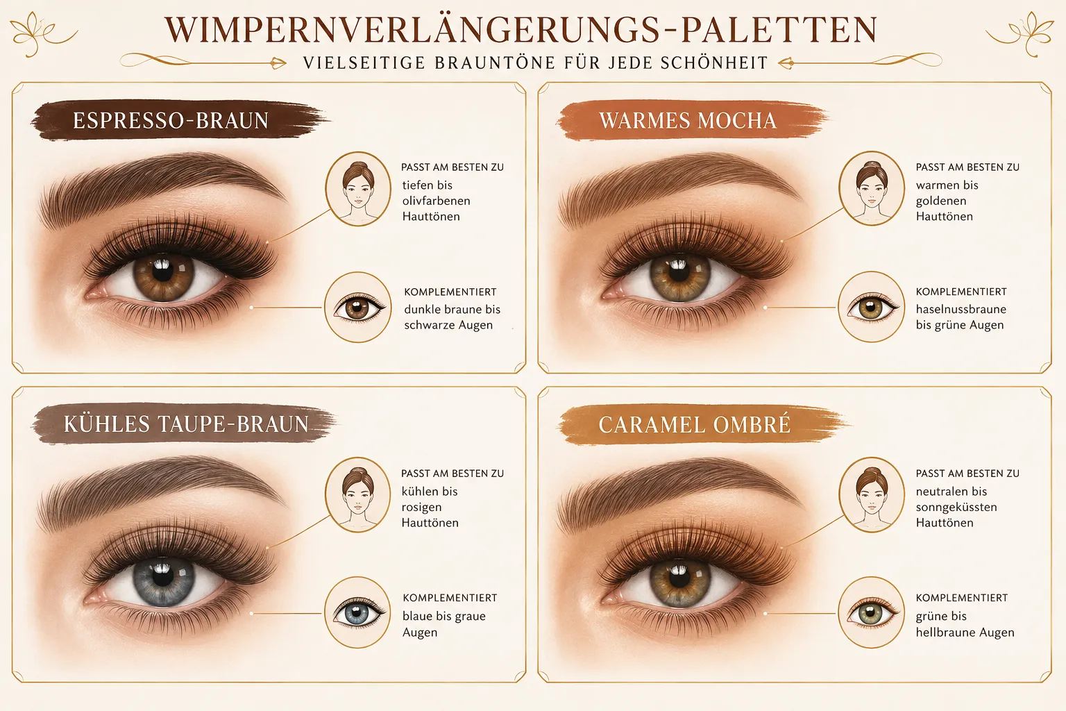 Welche Augenfarben profitieren von braunen Lash Extensions?