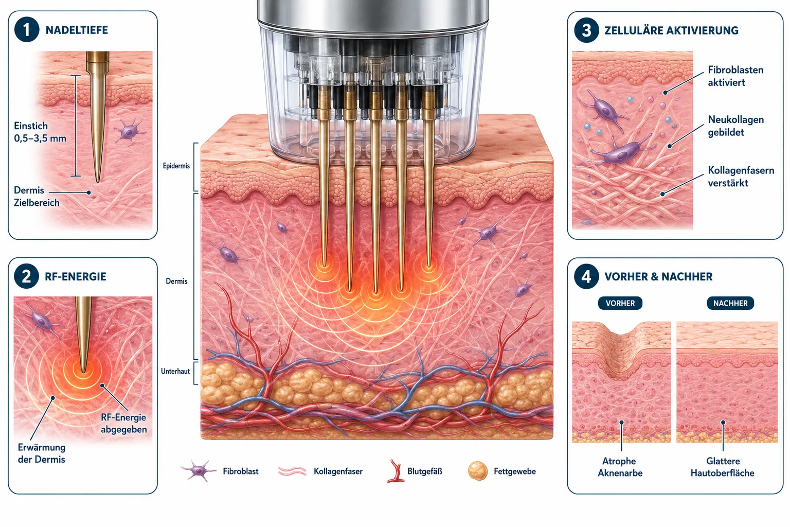 Wie funktioniert Radiofrequenz-Microneedling bei Aknenarben?