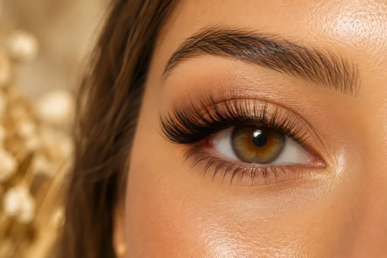 Braune Wimpernextensions und sanfte Ombre-Looks