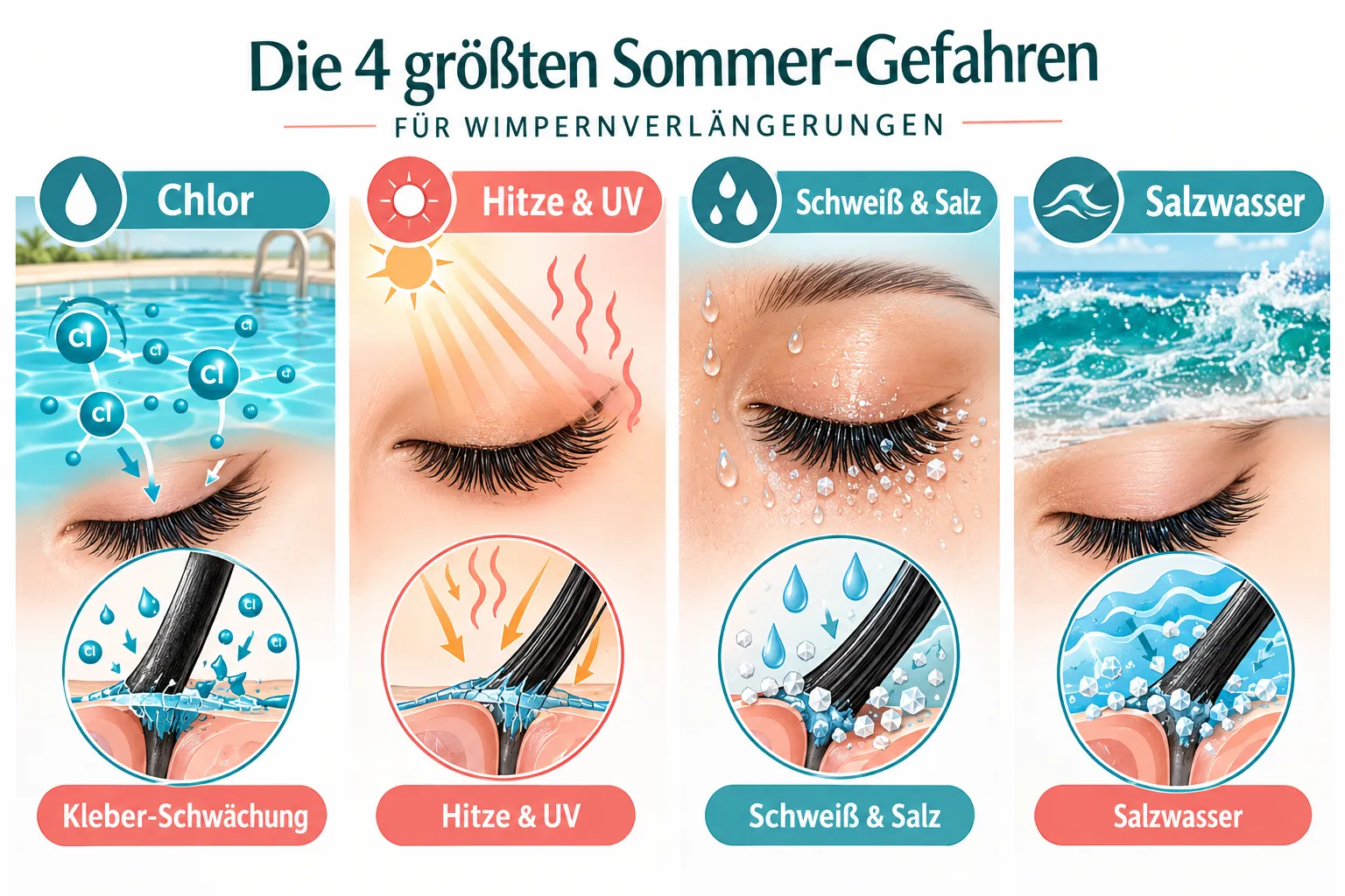 Schadet Chlor im Pool wirklich den Wimpernverlängerungen?