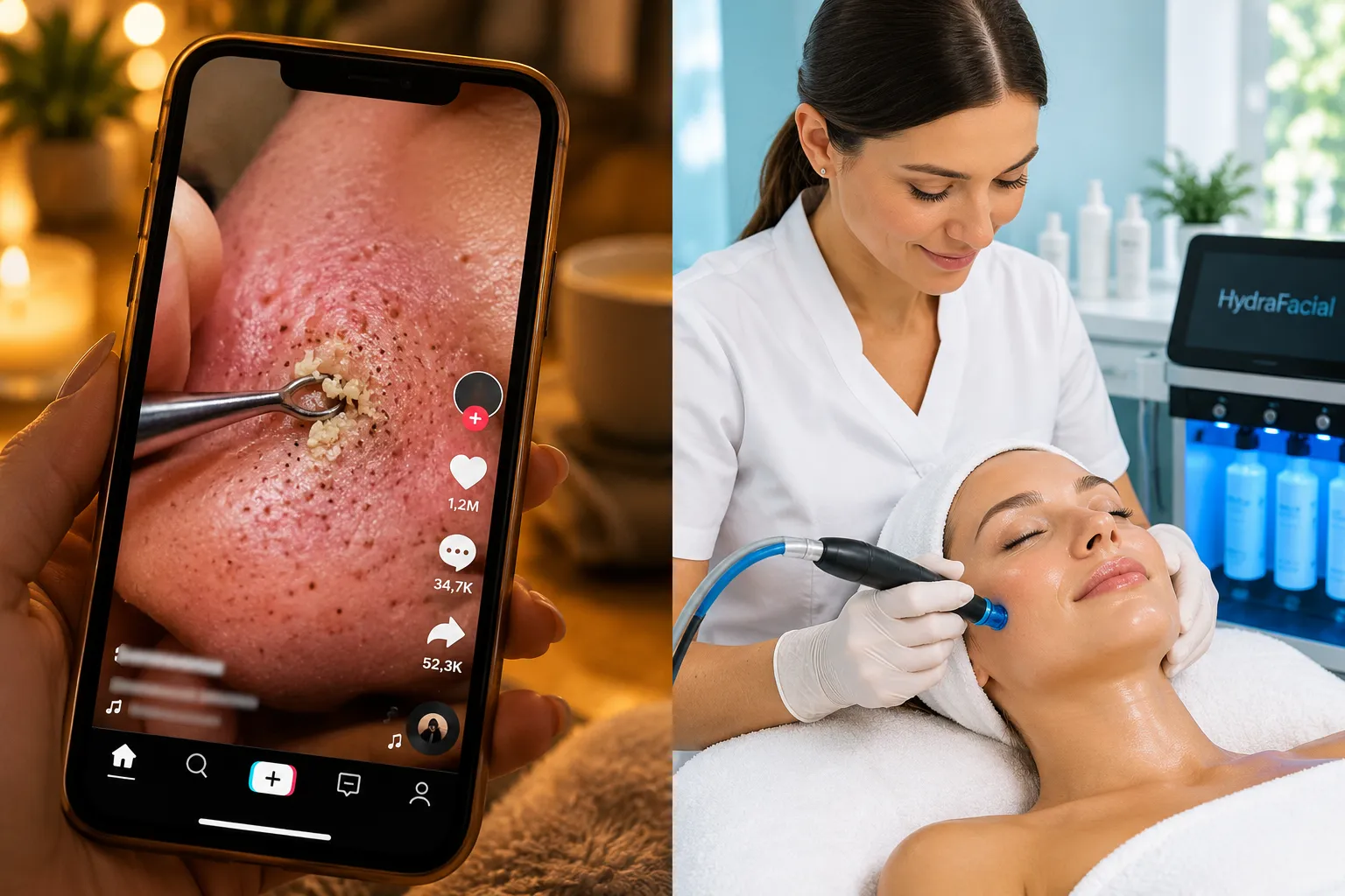 Warum trendet TikTok's viral HydraFacial and 'gunk removal' trend gerade so stark?