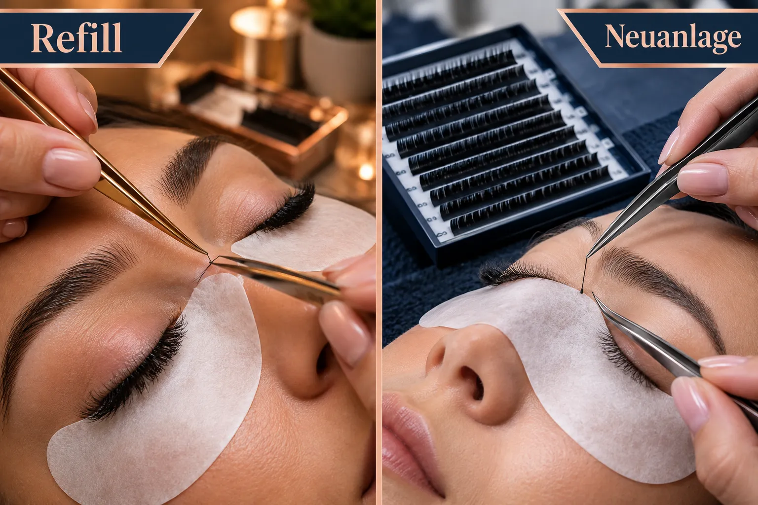 Wimpernverlängerung Refill Ablauf, Schritt für Schritt